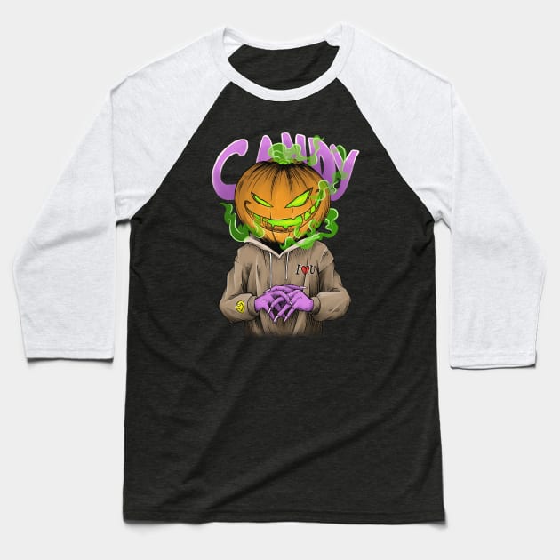 Halloween creep it real scary pumpkin head Baseball T-Shirt by witart.id